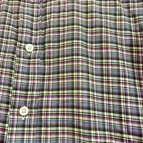 Polo Ralph Lauren Casual Purple & Black Cotton Button Down Size L - Picture 3 of 6